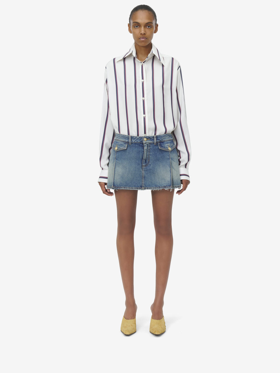 ALEXANDER MCQUEEN - Denim Mini Skirt - Item 817595QMACV4315